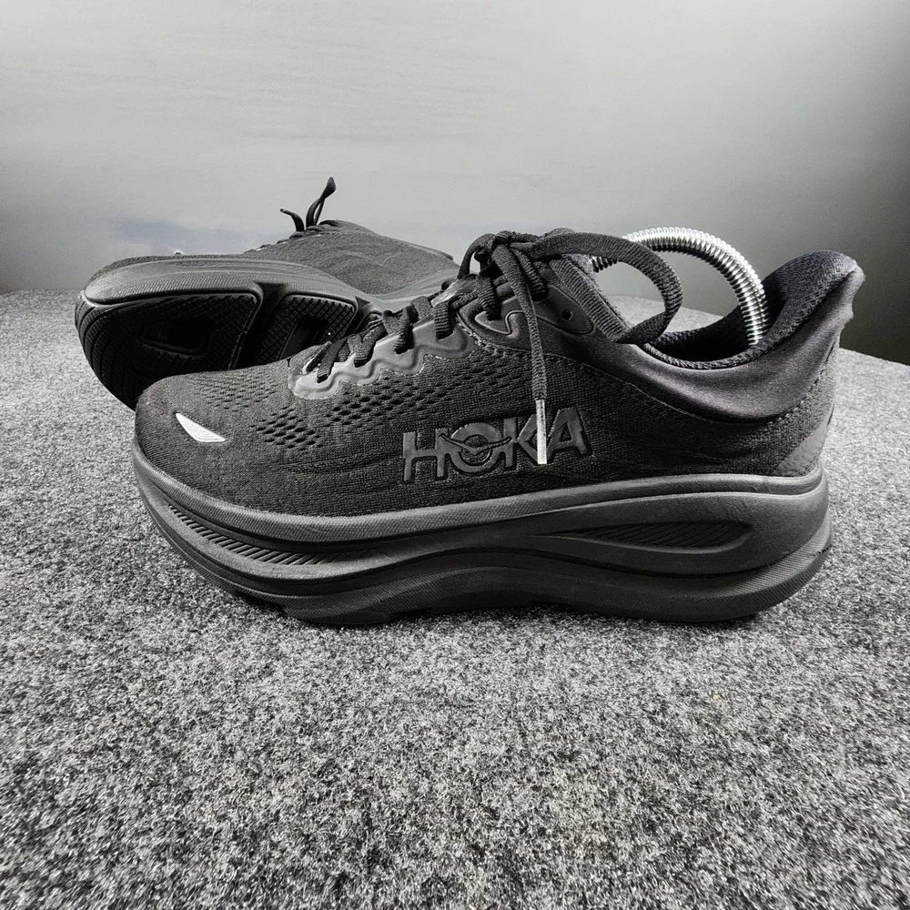 Hoka Bondi 9 Running Shoes Womens 11 Wide Black Cushioned Road Sneakers EUC